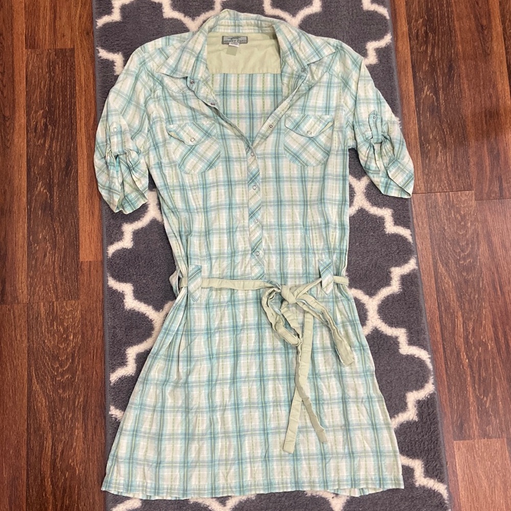 Vintage Horny Toad Belted Plaid Dress Size Medium